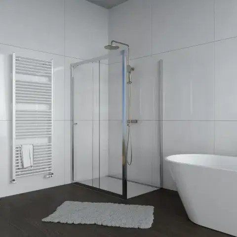 H K Sprchový kout Flexi 110x80, L/P varianta včetně sprchové vaničky z litého mramoru SE-FLEXI11080/THOR-11080