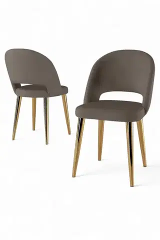 Sada židlí (4 kusy) Pane - Cappuccino, Gold