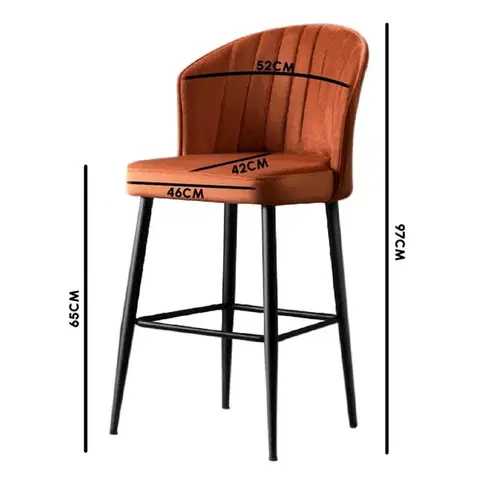Bar Stool Set (4 Pieces) Rubi - Grey
