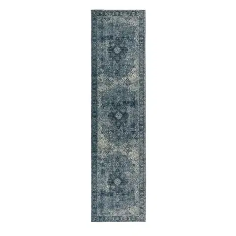 Flair Rugs, Běhoun Manhattan Antique Blue, 60x230, modrá, chodba / předsíň