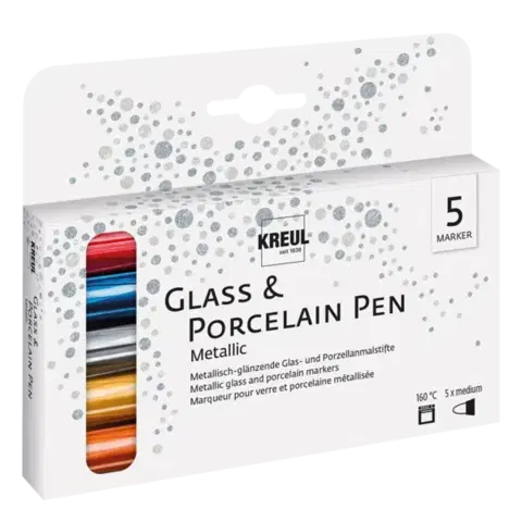 Metalické fixy na porcelán a sklo sada 5 ks – KREUL - 593316