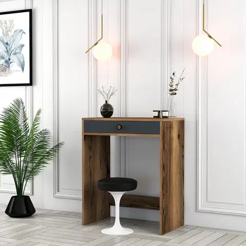 Toaletní stolek Lizbon - Walnut, Anthracite