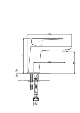 INVENA Umyvadlová baterie PAROS chrom BU-09-001-A