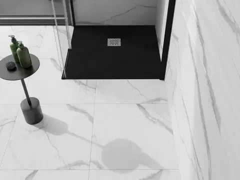 MEXEN Stone+ Sprchová vanička čtvercová 90x90, černá 44709090