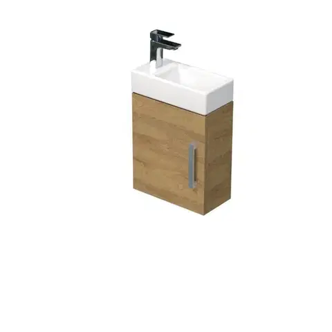 Koupelnová skříňka s umyvadlem SAT Cube Way 1 40x47,5x20 cm dub Hickory mat CUBE320401DDH CUBE320401DDH