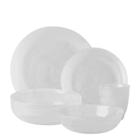 Skleněný set bílý 25 ks – ElementsGlass - w0066