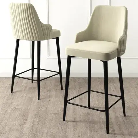 Bar Stool Set (4 Pieces) Enox - Cream, Black