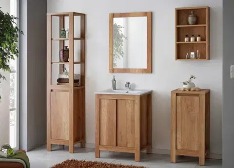 COMAD Skříňka pod umyvadlo 60cm 2 dvířka CLASSIC OAK 5907611647653