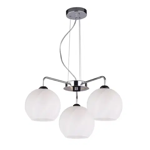 Závěsná lampa Larix chrom 3x40W e27 bílé stínidlo