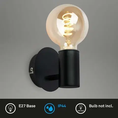 BRILONER Nástěnné svítidlo 10 cm 1x E27 max 10 W černé 2115015