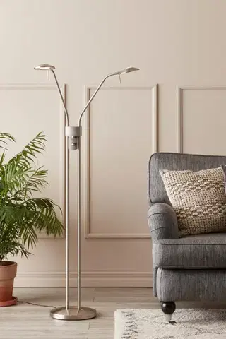 MARKSLOJD Markslöjd Hudson LED stojací lampa ocel 2 ramena