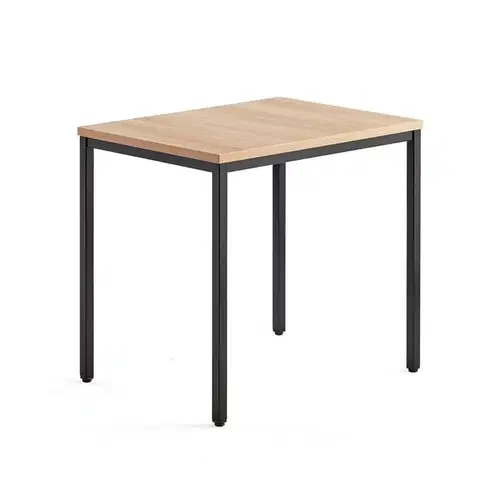 Přídavný stůl QBUS, 4 nohy, 800x600 mm, černý rám, dub