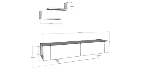 TV stolek Matera - Walnut, White