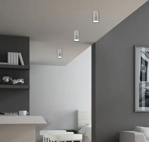 Stříbrná stropní lampa 10cm, 1xGU10 - POSLEDNÍ 2 KUSY