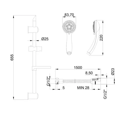 INVENA Sprchový set ESLA AU-94-001-C
