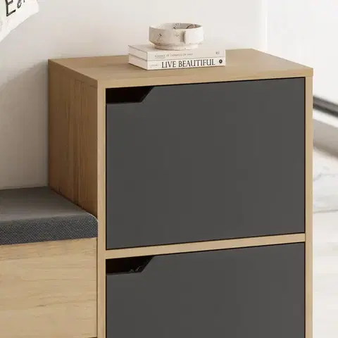 Botník Haven Shoe Bench - Oak, Anthracite