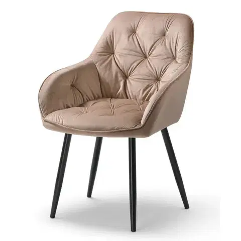 Jídelní židle BUTTON LOUNGE béžová, 2 ks