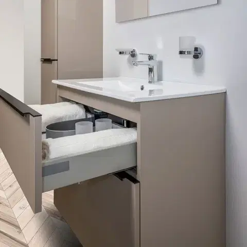 Mereo Mailo, koupelnová skříňka 60 cm, antracit, elox AL madlo CN530SN