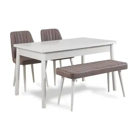 Set stolu a židlí (4 kusy) Costa White-Grey