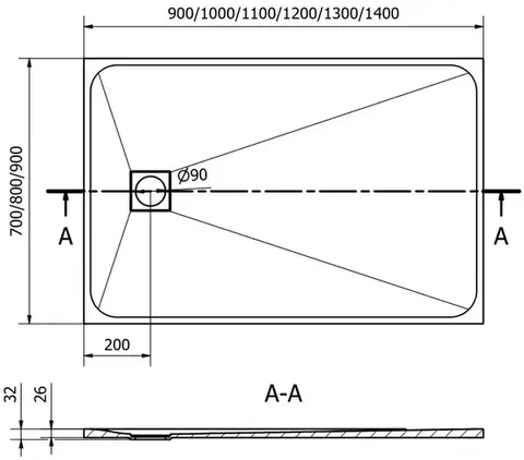 MEXEN Bert obdélníková sprchová vanička SMC 130 x 80, černá 4K708013