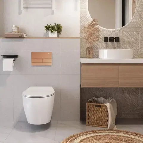 REA Tlačítko T Brush Copper REA-E0053