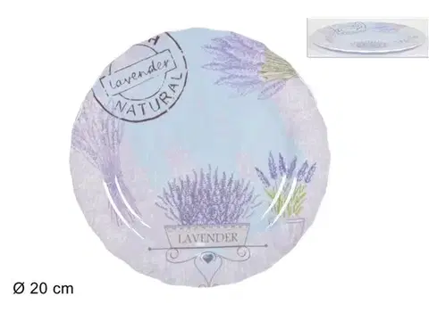 PROHOME - Talíř 20cm vroubkovaný Levandule