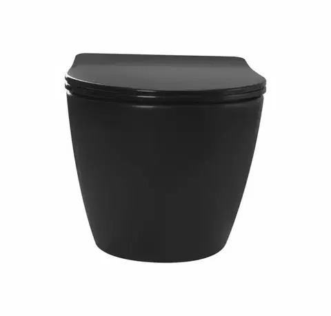 PRIM předstěnový instalační systém s černým tlačítkem  20/0044 + WC REA CARLO MINI RIMLESS ČERNÝ MAT + SEDÁTKO PRIM_20/0026 44 MM1