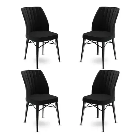 Sada židlí (4 kusy) Flex - Black