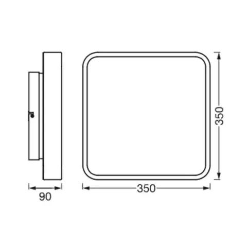 SAPHO ORBIS BACKLIGHT stropní svítidlo, 350x350, WIFI RGB+stmívatelné, 2800lm, 28W, IP20, černá AC314100055