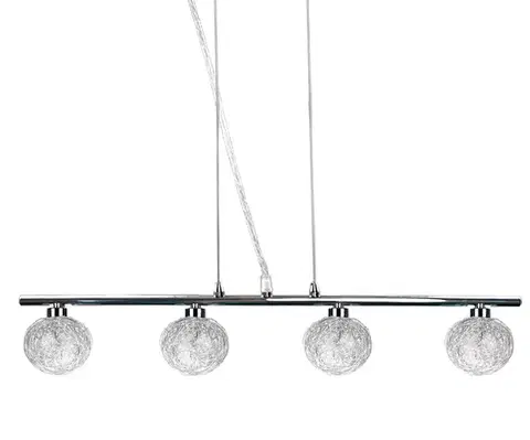 Závěsná lampa s chromovaným skleněným stínidlem a opleteným 4x40W koule