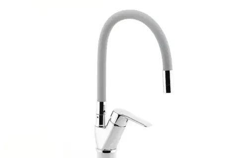 NOVASERVIS Dřezová baterie s šedým flexi ramenem Metalia 54, chrom 54014F,0S