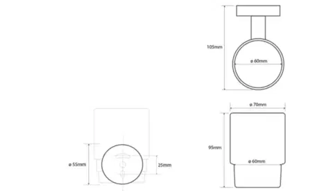 SAPHO X-ROUND COPPER sklenka, mléčné sklo, měď mat XR903PG