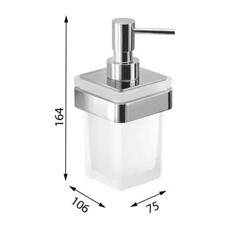 Gedy SAMOA dávkovač mýdla 170 ml, mléčné sklo, chrom A88113
