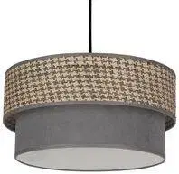 Závěsná lampa Karrara černá 1x60W E27 stínidlo šedé béžovo-šedé