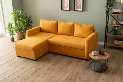 Rohová rozkládací pohovka Kado - Mustard