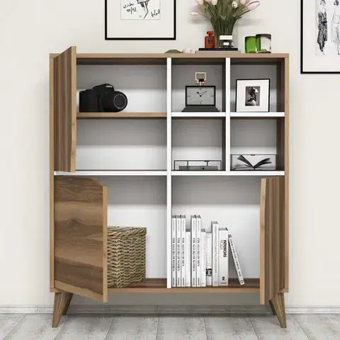 Víceúčelová skříňka Pulse - Walnut, White