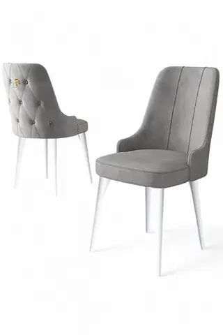 Sada židlí (6 kusů) Newa - Grey, White