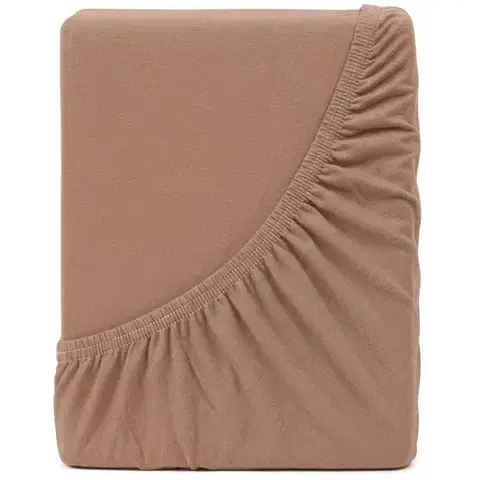 4Home Jersey prostěradlo IDEAL skořicová, 200–220 x 200 cm