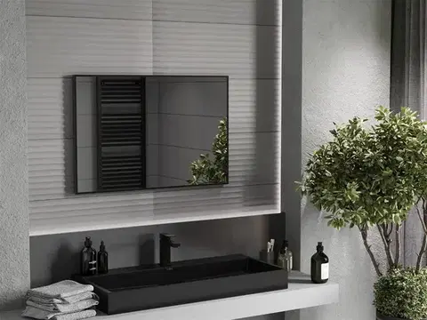 MEXEN Loft zrcadlo 90 x 60, černý rám 9852-090-060-000-70