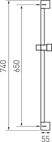NOVASERVIS Kovový hranatý posuvný držák sprchy chrom RAIL858,0