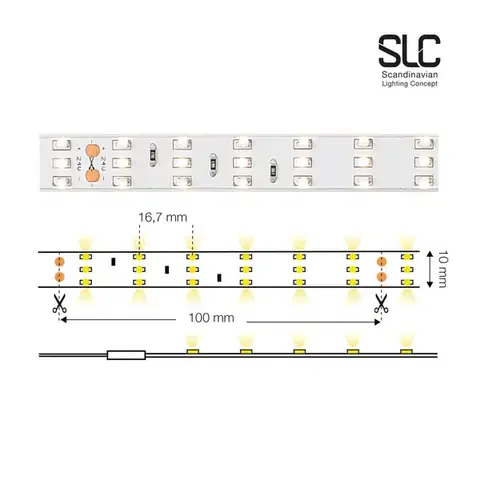 LED pásek SLC LED STRIP 3D MONO CV 3X60 5M 10MM 14,4W 1150LM 827 IP20