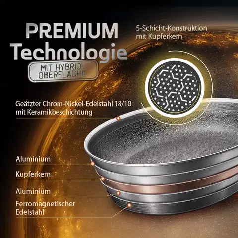 Pánev Ø 24 cm, v: 4,5 cm — Orion Expert Hybrid Multi-Layer Lunasol - 601421