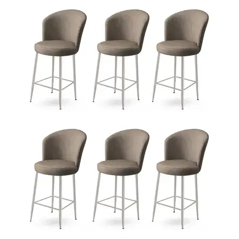 Bar Stool Set (6 Pieces) Alte - Cappuccino, Chrome