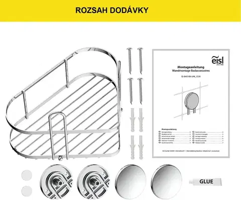 Eisl Rohová sprchová police, chrom BA0200 BA0200