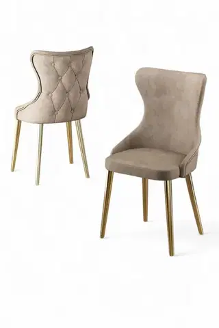 Sada židlí (4 kusy) Alpa - Cappuccino, Gold