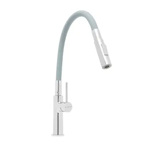 Dřezová baterie SAT se silikonovým ramínkem šedá/chrom SATBSD290S2F SATBSD290S2F