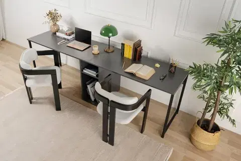 Psací stůl Twin Study Desk - Anthracite, Black
