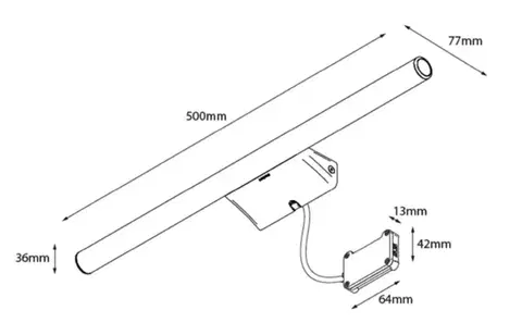 SAPHO IRENE 2 LED svítidlo, 9 W, 500x35x77 IP44, chrom E27556CI