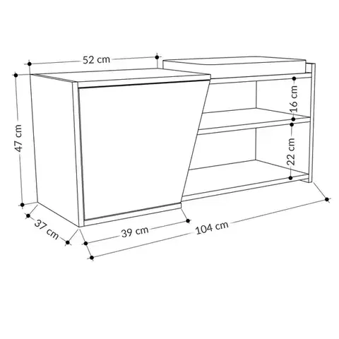 Botník Fiona Bench - Anthracite, White