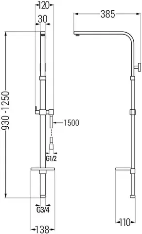 MEXEN Q sprchový sloup grafit 79395-66